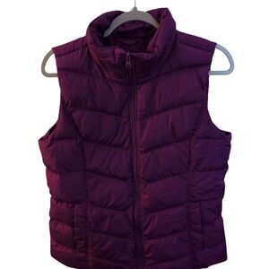 Lands' End Magenta/Bright Purple Puffer Vest, M Tall